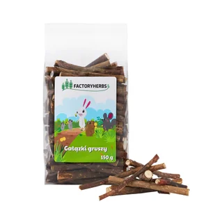 FACTORYHERBS Gałązki gruszy - przysmak dla gryzoni i królika - 150 g - Przysmaki dla gryzoni - miniaturka - grafika 1