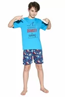 Piżamy chłopięce - Cornette 790/94 Young Danger Turkusowy piżama chłopięca - miniaturka - grafika 1