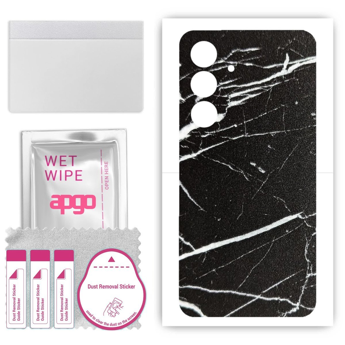 Folia naklejka skórka strukturalna na TYŁ do Samsung Galaxy A04s - Marmur Ciemny - apgo SKINS