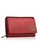 Portfele - Betlewski, portfel damski mały z ochrona RFID, skórzany, czerwony - miniaturka - grafika 1