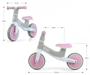 Milly Mally Rowerek Biegowy Velo Pink - Rowerki biegowe - miniaturka - grafika 7