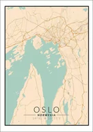 Plakaty - Plakat, Oslo mapa kolorowa, 40x50 cm - miniaturka - grafika 1