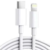 Kable USB - Kabel 2m USB-C do Lightning Alogy Fast Charge przewód do ładowania iPhone 20W biały - miniaturka - grafika 1