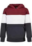 Bluzy dla chłopców - Urban Classics Chłopięca bluza, Port/White/Navy, 110/116 cm - miniaturka - grafika 1