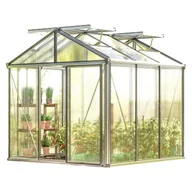 Szklarnie ogrodowe - GFP szklarnia Diamas 21 Premium 235x235 cm - grube panele poliwęglanowe ok. 16 mm - kolor: aluminium naturalne - miniaturka - grafika 1