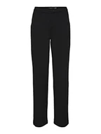 Spodnie damskie - Vero Moda Damskie spodnie VMZAMIRA MR Slim Straight Pant GA NOOS spodnie, czarne, L/30 - miniaturka - grafika 1