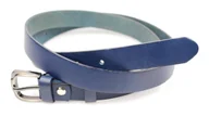 Paski - Pasek Damski Skórzany PAS-MAX (PL) Skóra Licowa EXTRA Gładki 25 mm NIEBIESKI k82 - miniaturka - grafika 1