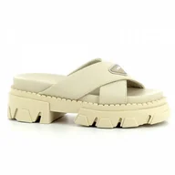 Klapki i japonki damskie - Beżowe klapki na platformie CARINII - Carinii - miniaturka - grafika 1