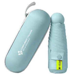 Mała parasolka w mini kapsułce – Niebieska Składana UV50+ prezentowa - Parasole - miniaturka - grafika 1