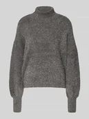 Swetry damskie - Sweter z dzianiny z efektownej przędzy z golfem model ‘LISTRA’ - miniaturka - grafika 1