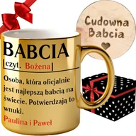 Kubki - KUBEK DZIEŃ BABCI Z WŁASNYM NADRUKIEM NAPISEM IMIENIEM ZESTAW PREZENT FOTO - miniaturka - grafika 1