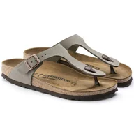 Klapki i japonki damskie - Japonki damskie Birkenstock Gizeh Stone Birko-Flor narrow na wąską stopę szare (0043393) - miniaturka - grafika 1