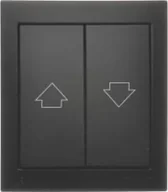 Wyłączniki światła i elektryczne - Simon Simon Aquaclick Przycisk żaluzjowy 10 AX, 250 V czarny ACZ1/49 ACZ1/49 - miniaturka - grafika 1