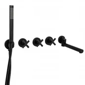 Zestawy prysznicowe - Rea Bateria wannowa Podtynkowa EXIT CZARNA B8003 - miniaturka - grafika 1