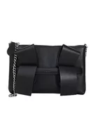 Torebki damskie - Pinko AIKA Bow Płaski Skóra METALLIZA, Torba damska, Z99O_Czarny-Old Silver, Z99o_czarny-stary srebrny - miniaturka - grafika 1