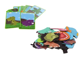 Książka Magnetyczna Puzzle Układanka Dinozaury Karty Łamigłówka 64 ele. - Zabawki interaktywne dla dzieci - miniaturka - grafika 3
