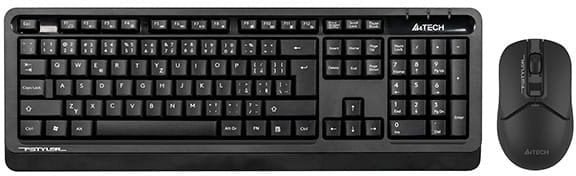 Klawiatura + mysz A4Tech A4tech Bezdrátový kancelářský set klávesnice+myš FG1012S, CZ/SK, černá FG1012S-BK