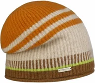 Czapki damskie - Czapka Kaszmirowa Stripe Headsock by Seeberger, pomarańczowy, One Size - miniaturka - grafika 1