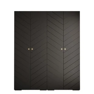 Szafa przesuwna Garderoba MANHATTAN RYFEL 4 200 gł. 47 czarny - Szafy - miniaturka - grafika 1