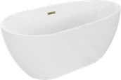 Wanny - Mexen Eos wanna wolnostojąca 150 x 75 cm, biała, przelew złoty - 52471507500-50 - miniaturka - grafika 1