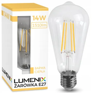 Żarówka E27 Led Filament Edison Ozdobna Łza 14W 1510lm Ciepła - Żarówki LED - miniaturka - grafika 1