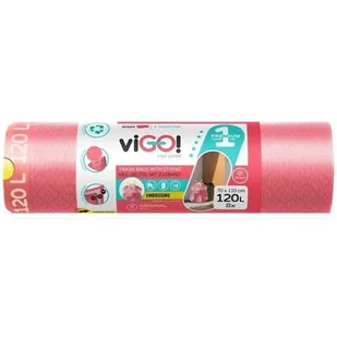 Worki na śmieci VIGO 120L (8 sztuk) Czerwony - Worki na śmieci - miniaturka - grafika 1