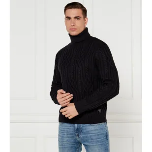 GUESS Golf EVANDER Regular Fit z dodatkiem wełny - Swetry męskie - miniaturka - grafika 1