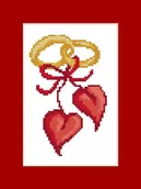 Pasmanteria - Haft krzyżykowy - Zestaw do haftu - Kartka - Ślubne serca - miniaturka - grafika 1