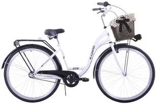 Rower miejski 28 damski Kozbike (K51-S3CZ) biało-czarny 3 biegi - Rowery - miniaturka - grafika 1