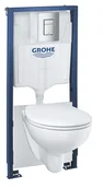 Stelaże i zestawy podtynkowe do WC - Grohe Solido - Zestaw do montażu podtynkowego, toalety Bau Ceramic i deski SoftClose, przycisk Skate Cosmopolitan, chrom 39586000 - miniaturka - grafika 1