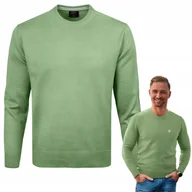 Swetry męskie - SWETER Męski Klasyczny BASIC Gładki ZIELONY XXL Pako Jeans - miniaturka - grafika 1
