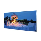 Tablice i flipcharty - Ścienny panel Kolacja róże wino tulipany 120x60 cm - miniaturka - grafika 1