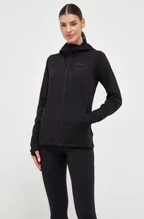 Marmot bluza sportowa Preon damska kolor czarny z kapturem gładka - Bluzy damskie - miniaturka - grafika 1