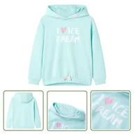 Bluzy dla dziewczynek - Bluza dziecięca z kapturem - błękitna - 128 - Bluza Dziewczęca - miniaturka - grafika 1