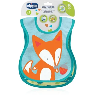 Chicco Easy Meal Bib 6m+ śliniak Green 2 szt. - Śliniaki i fartuszki - miniaturka - grafika 1