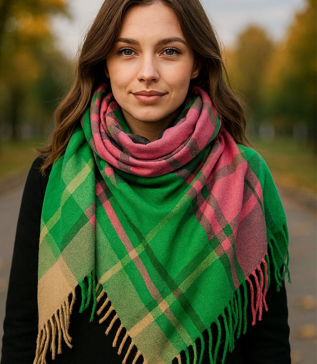 Szal szalik elegancka chusta pashmina kratka