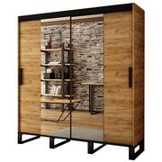 Szafy - Szafa Loft T1 200 Dąb Craft Złoty - miniaturka - grafika 1