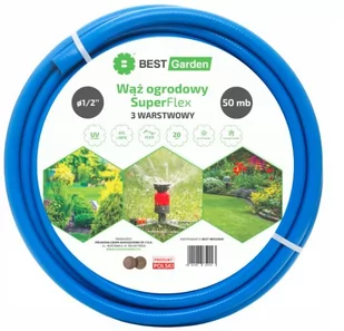 WĄŻ OGRODOWY 1/2” 50m SUPER FLEX BEST GARDEN - Węże ogrodowe i zraszacze - miniaturka - grafika 1