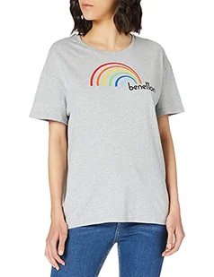 United Colors of Benetton T-shirt damski, szary melanż 501, XS - Koszulki i topy damskie - miniaturka - grafika 1
