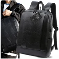 Torebki damskie - Plecak Czarny Podróżny BAD&BAGS Skórzany Bagaż Podręczny RYANAIR Kabinowy - miniaturka - grafika 1