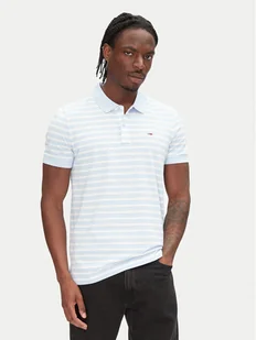 Tommy Jeans Polo DM0DM20676 Błękitny Slim Fit - Koszulki męskie - miniaturka - grafika 1