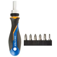 Młotki - Wkrętak z grzechotką 1/4" i bitami 6 szt. Dexter - miniaturka - grafika 1