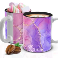 Kubki - Kubek Z Nadrukiem TWOJE IMIĘ MARMUROWY STYL Biało Czarny Kreator - miniaturka - grafika 1