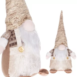Mikołaj 35cm ozdoba świąteczna, krasnal świąteczny, gnom złoty CA0322 - Ozdoby bożonarodzeniowe - miniaturka - grafika 1
