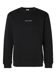 SELECTED HOMME Męska bluza haftowana, Black 1, L - Bluzy męskie - miniaturka - grafika 1