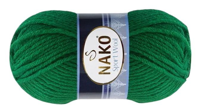 włóczka SPORT WOOL kolor: 1387 / ciemny zielony