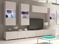 Meblościanki - Meblościanka Montreal IV Cashmere + białe LED - miniaturka - grafika 1