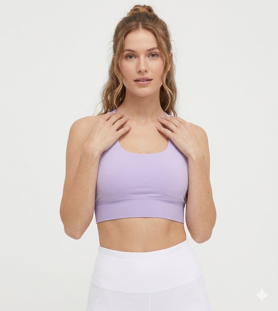 DKNY FIOLETOWY TOP NA SZEROKICH RAMIĄCZKACH SPORTOWY L I3A