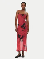 Sukienki - Noisy May Sukienka letnia Rosa 27033451 Czerwony Slim Fit - miniaturka - grafika 1