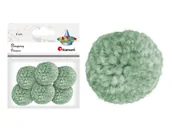 Pasmanteria - Pompony dekoracyjne ozdobne z włóczki 6szt miętowe - Miętowe - miniaturka - grafika 1